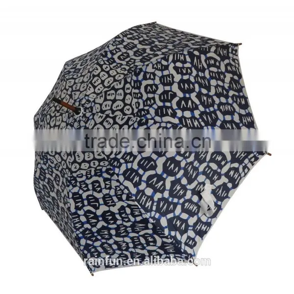 Wooden Shaft and Handle Automatic Open Long Umbrella photo-2