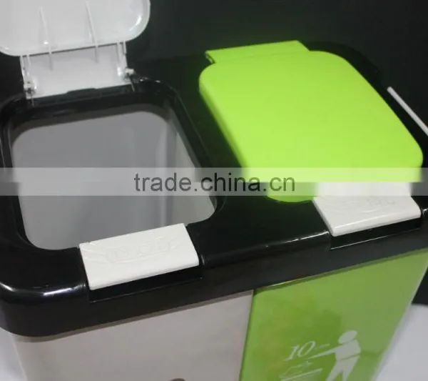 Colourful 2 Compartment 10 Liter Plastic Dustbin. Suitable to be Used as Office Dustbin, Toilet Dustbin, Sanitary Dustbin photo-3