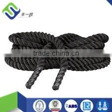 Supply 1.5" * 50' 3 Strand Black Battle Rope Gym Rope for Sale photo-3