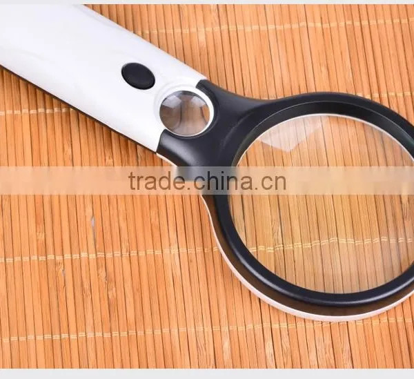 45X Handheld Magnifier 3 LED Light Reading Magnifying Glass Lens Jewelry Loupe photo-3