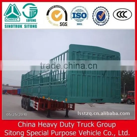 China Heavy Duty Truck 3 Axle Cattle Cargo Trailer for Shopping photo-3