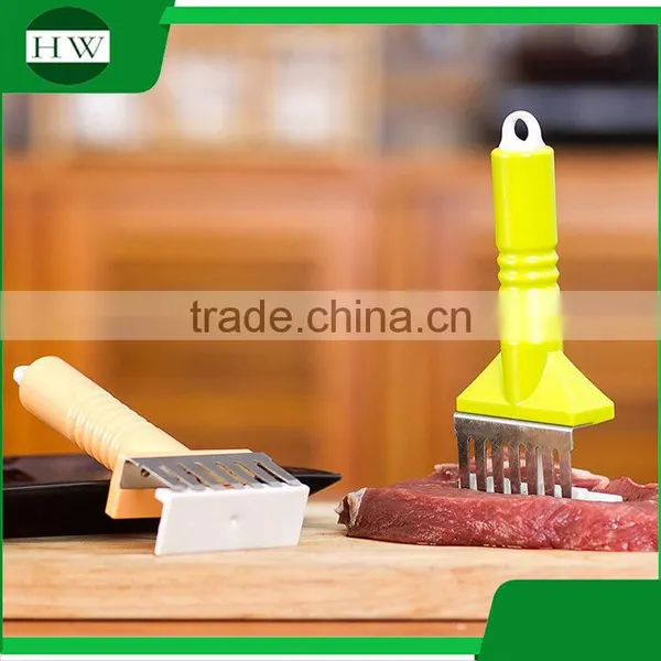 Kitchen Accessories Tool Hanging Long Handle Manual Plastic Stainless Steel Meat Needle Hammer Tenderizer photo-2