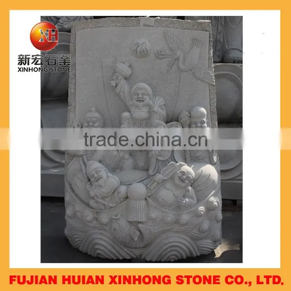 Seven Luck Gods Stone Buddha Statue for Garden Decoration photo-4