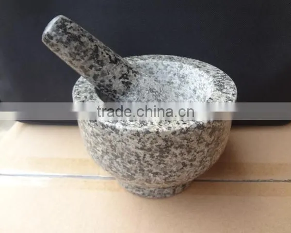 Black Polished Granite Mortar and Pestle photo-3