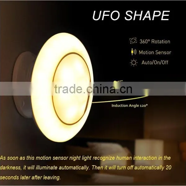 Cool Creative Rotating UFO Night Light, USB LED Motion Sensor Decorative Room Floor Night photo-2