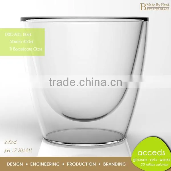 DBG-A14-100 100ml Popular Borosilicate Glass Clear Double Wall Glass Cup photo-6