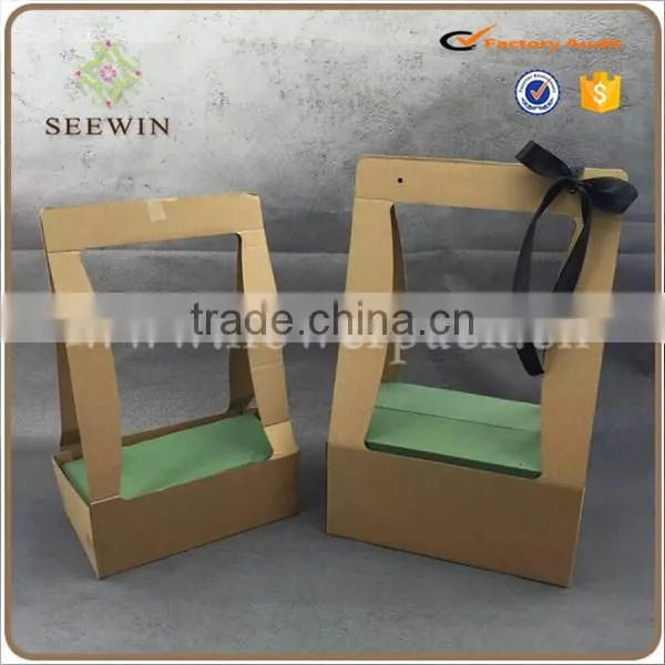 Gift Packing Usage Brown Kraft Paper Bag and Flower Pot Price photo-5