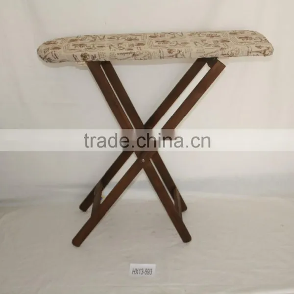 Brown Pine Frame Folding Wooden Ironing Board Made In Cao County Haixin photo-2