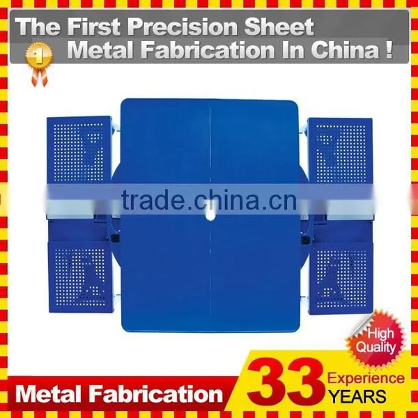 Custom Outdoor Square Folding and Camping Dining Table and Chair Set With Plastic Top photo-3