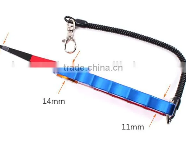 SFI0005 8'' Aluminum Bent Nose Stainless Steel Jaws Fishing Pliers Scissors Line Cutter Remove Hook Tackle Tool With Lanyard photo-4