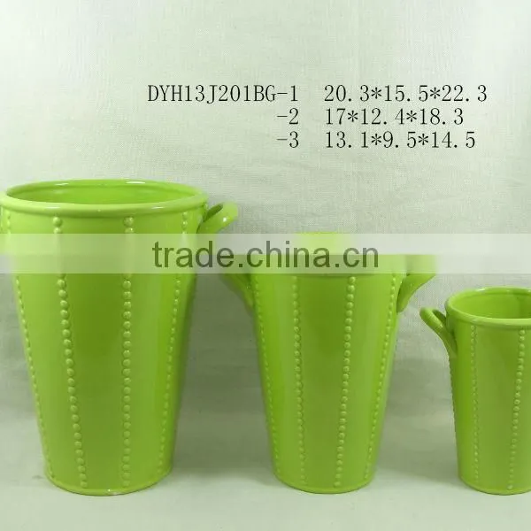 Ceramic Flower Pot With Handle