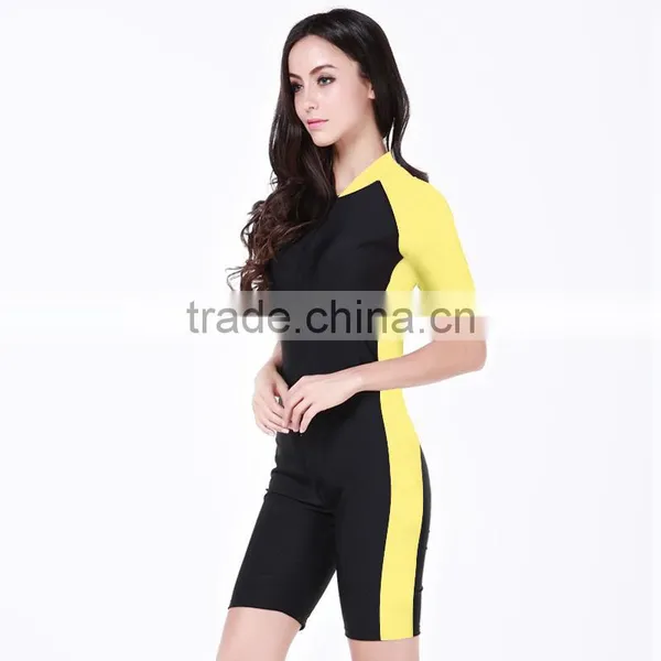 Wholesale Couples Conjoined Short Sleeves Prevented Bask Dress Suit Surf Diving Suit Conservative Bathing Suit Cover Ups photo-2