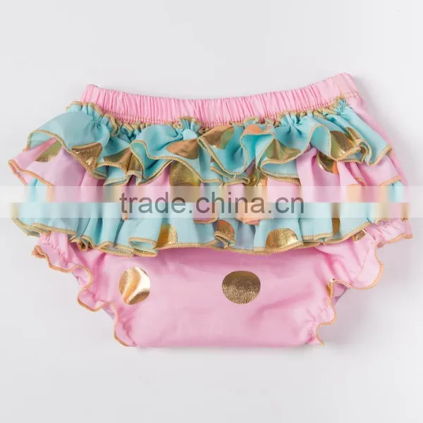Little Girls Modeling Baby Gold Bloomers Kids Underwear Baby Bloomers Wholesale photo-6