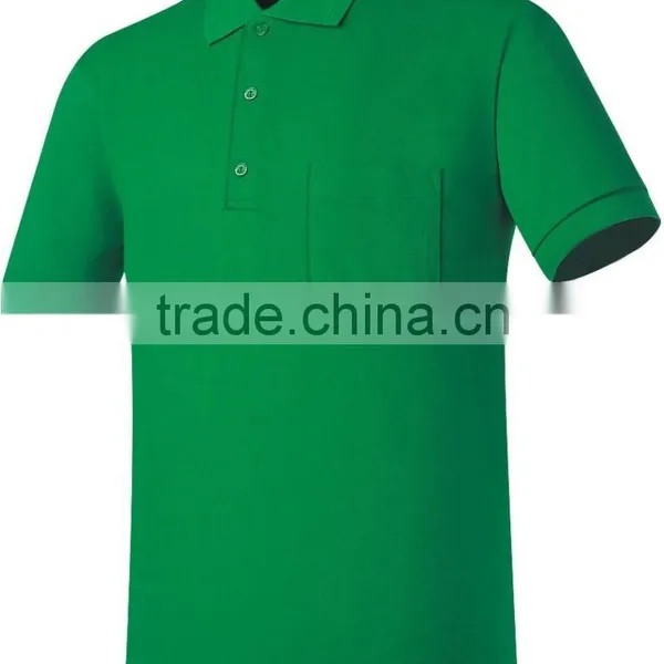 Custom Made Solid Color Polo T-Shirt With Pocket