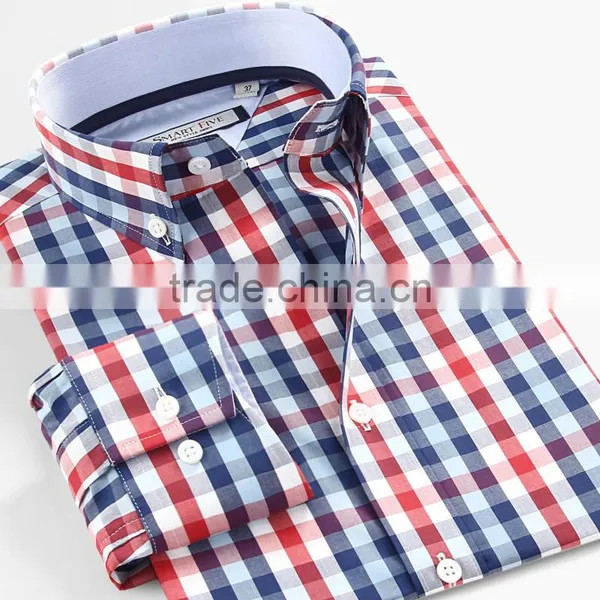 High Quality Mens Shirts Latest Cotton Plaid Shirts for Men photo-3
