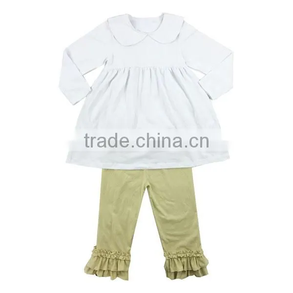 Ruffle Baby Clothes Wholesale Boutique Childrens Stripe Ruffle Cotton Clothing Girls Fall Clothes photo-4