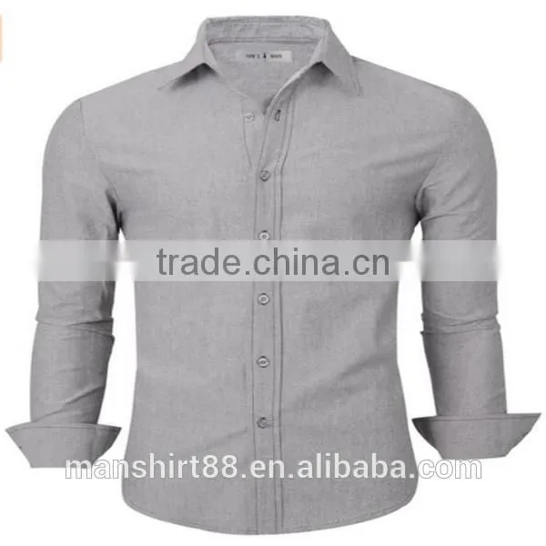2016 New Wholesale Plain Oxford Cotton Button Down Custom Mens Casual Dress Shirts photo-5