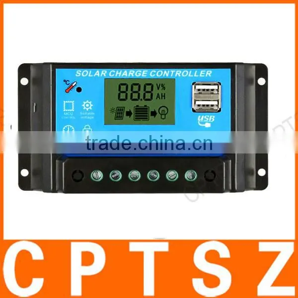 Anself 10A 12.6V LCD Solar Charge Controller PWM Charging Regulator for Solar Panel Lithium Battery Lamp Overload Protection photo-3