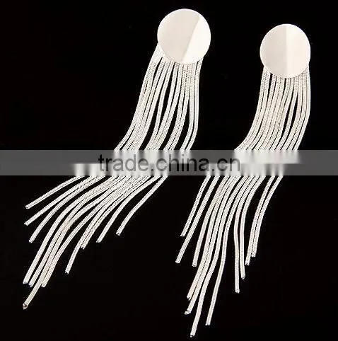 Alloy Contracted Tassels Circular Temperament Gold Earrings photo-3