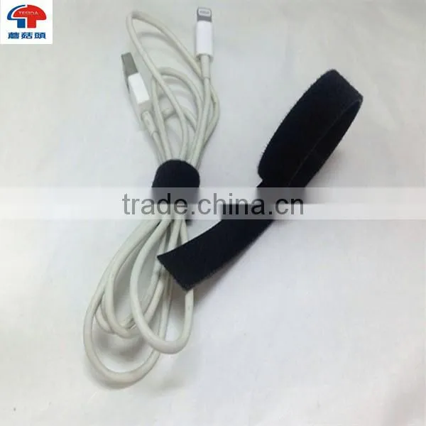 Self-locking Black Wire Bundle Belt Hook and Loop Strap photo-4