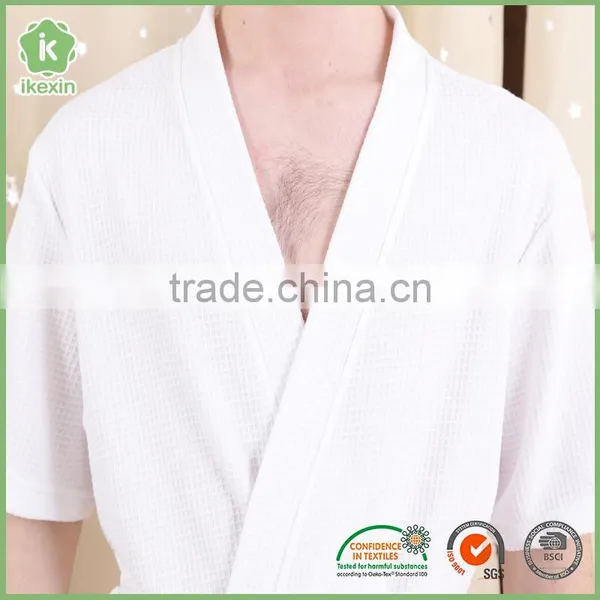 New Arrival Warm Celestial Blue Flannel Hotel Bathrobe photo-5