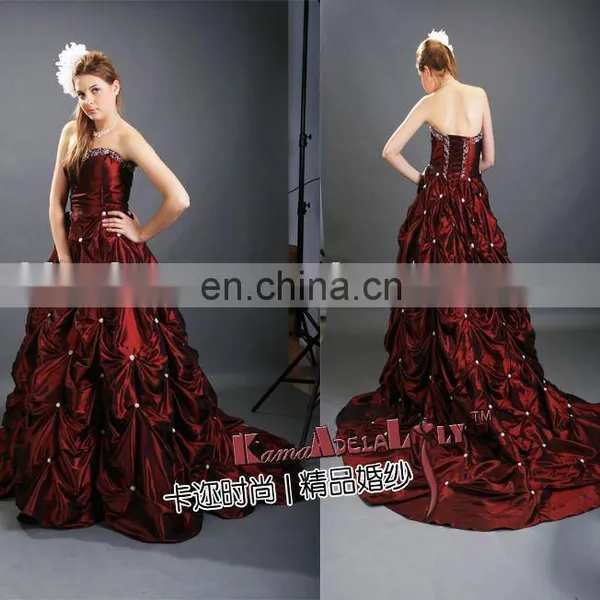 EB156 Elegant Backless Ball Gown Wine Red Gowns