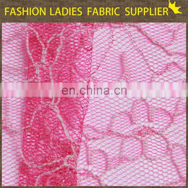 Soild Color Nice Flower High End Ladies Garment Nylon/cotton Lace Fabric photo-3