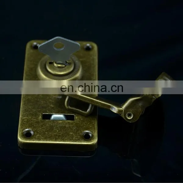 Custom Made Antique Bronze Travel Vanity Luggage Hasp Locking Case Latch With Key photo-4