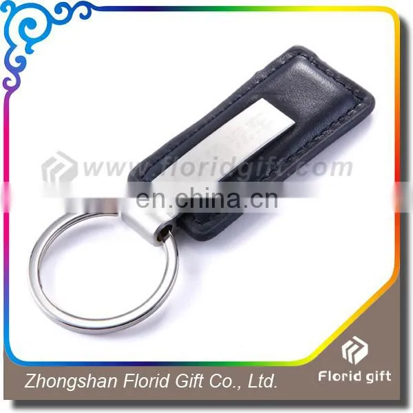 Company Anniversary Gifts PU Leather Metal Keychain Leather Fob With Custom Logo photo-2