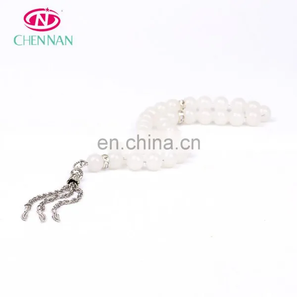 10mm Islamic Tasbeeh Bracelet Tasbeeh White Crystal Glass Beads 33 Round Fever Tesbih Features