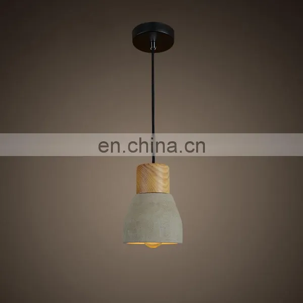 Industrial Concrete+wood Pendant Lamp Led Dining Room Pendant Light photo-4