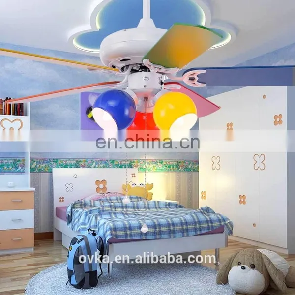 Simple and Stylish 42-inch Fan Lights Colorful Children's Bedroom, Decorated Wooden Fan Lights Wholesale photo-3