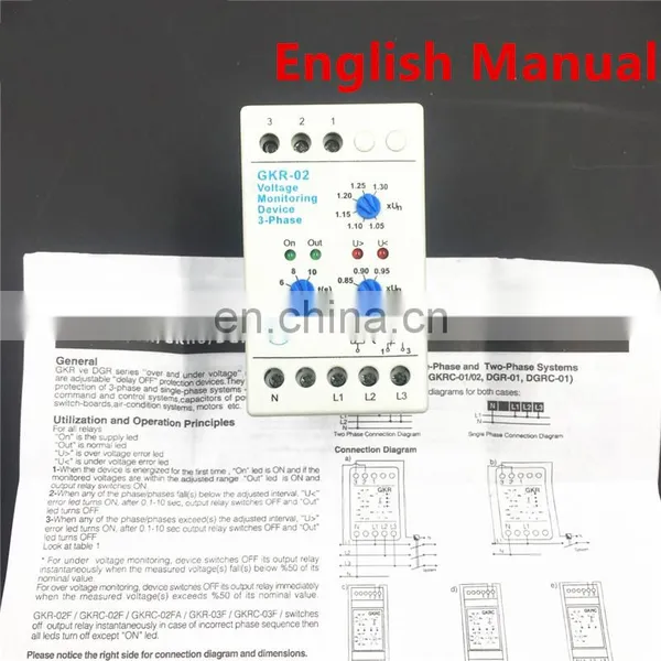 GKR-02 Voltage Monitoring Device Relay Phase Failure And Phase-sequence Protection Relay Din Rail Motor Protection photo-3