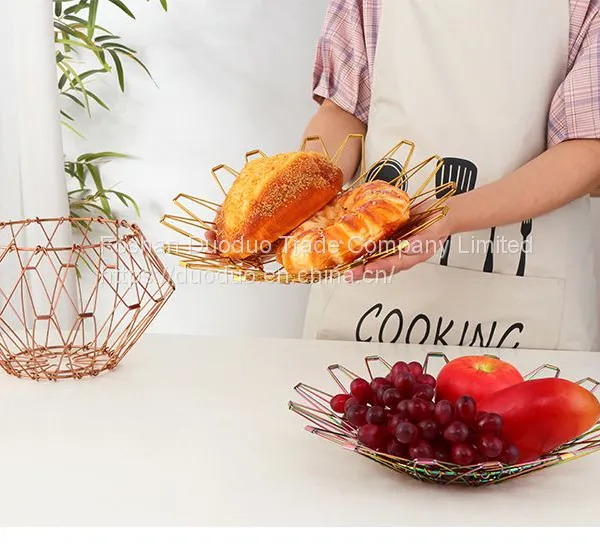 Wholesale Cheap Living Room Modern Simple Kitchen Storage Organizer Folding Fruit Basket photo-3
