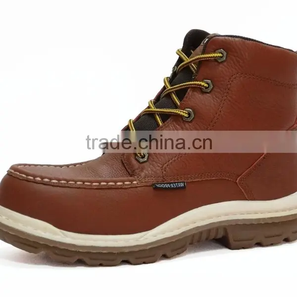 Fashion Yellow Full Grain Nubuck Leather Upper Industrial Safety Work Boots photo-5