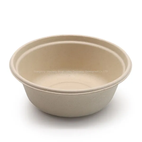 Customizable 350 ML Waterproof Microwavable Eco Friendly Bagasse Biodegradable Takeaway Disposable Paper Soup Bowls With Lids