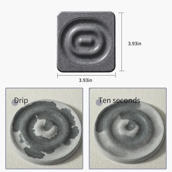 Sheenyoo Absorbent Diatomite Wave Engraving Ripple Stone Cup Coaster photo-5