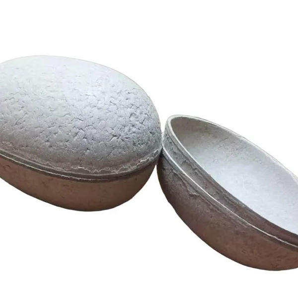 Blank Easter Egg Paper Mache Molded Pulp 2-Piece 10cm Height 3mm Thickness Plastic-Free Art Base photo-5