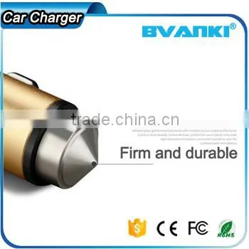 New 3.1A Quick Charge 2.0 Travel Car Charger for Travel In-Car Use/ Stainless Steel Safety Hammer QC 2.0 Dual USB Car Charger Quality Choice photo-2