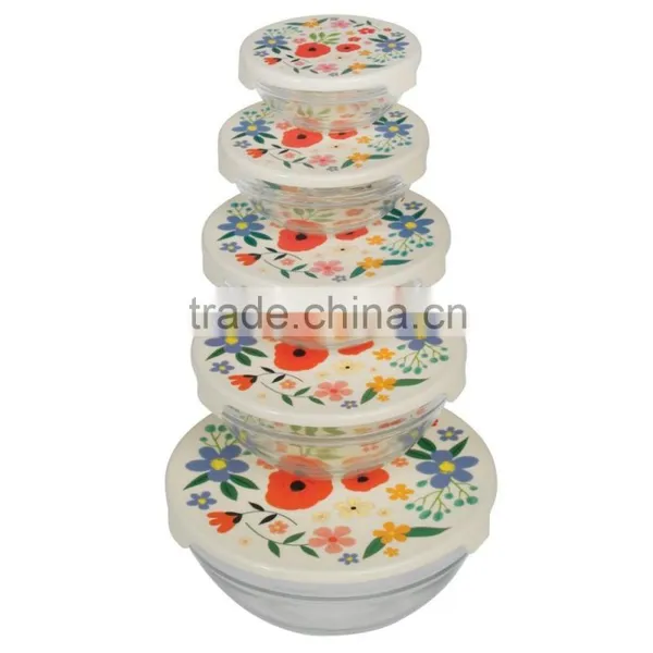 Glass Bowl With Heat Trasfer Lids (TOP QUALITY) photo-3