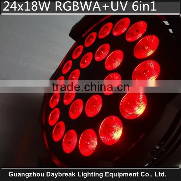 24x18w Led Par RGBWA UV 6in1 Stage Lighting Led Washing Par High Power Full Colors Dmx512 DJ Led Par64 RGBWA+UV 6 in 1 Leds photo-2