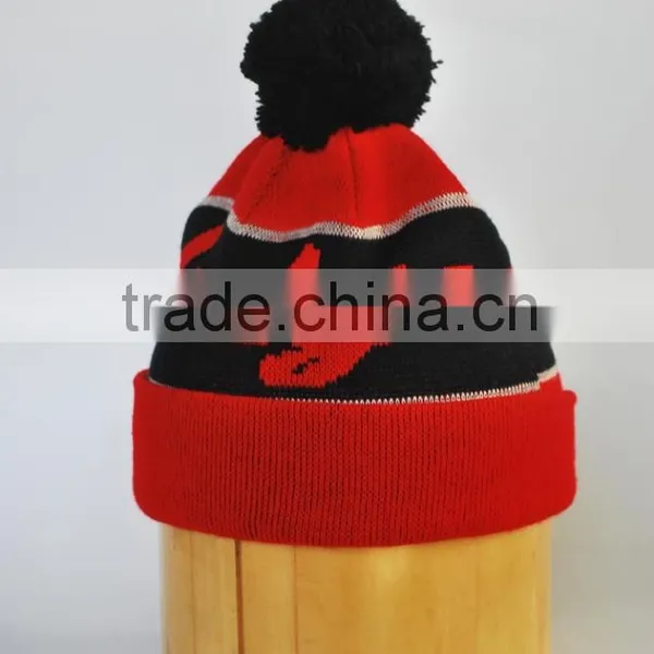 Winter Ball on Top Beanie Hats With Custom Label photo-4