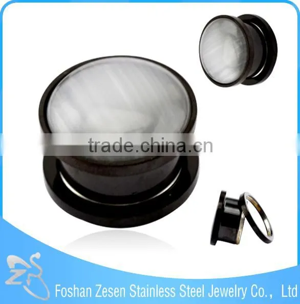 TP011448 New Arrive Stainless Steel Body Piercing Pink Imitation Cat's Eye Stone Ear Plug photo-4