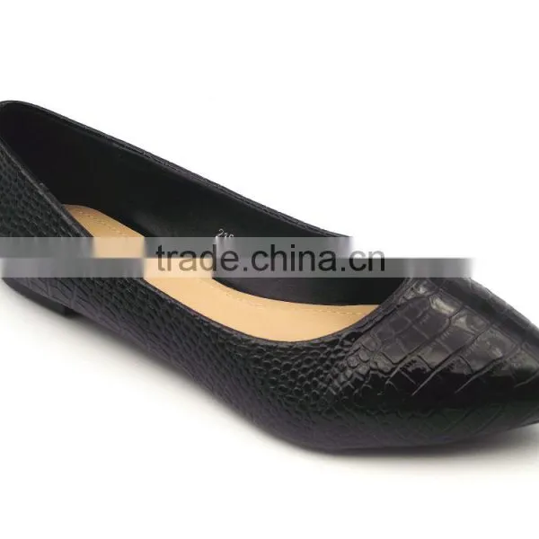 2016 Wholesale Factory Price Special Leather Stone Pattern Women Flat Shoes in Stock photo-3