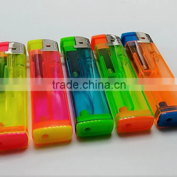2016 Colored Transparent Gas Lighters Cigarette Electronic Lighter photo-2