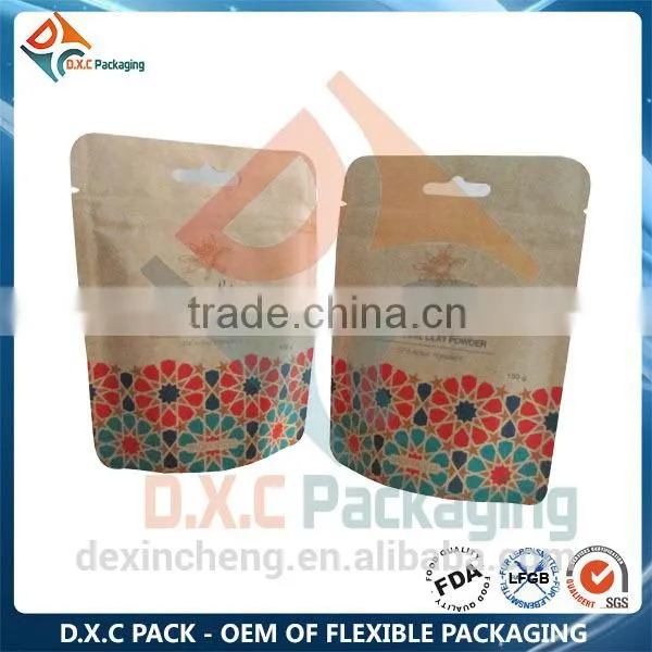 Stand Up Brown Paper Packaging Bag With Zipper Lined Foil photo-5