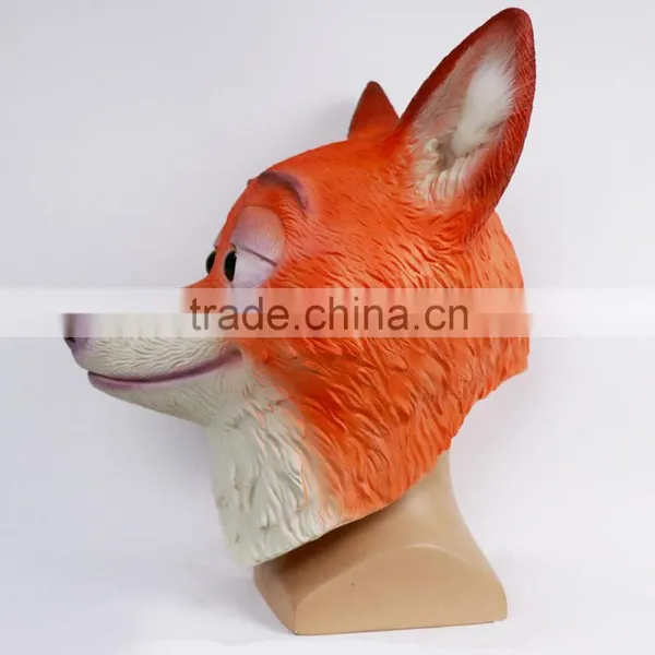 Hot Sale Movie Cosplay Latex Mask Zootopia Fox Nick Wilde Halloween Full Head Animal Mask Costume Prop Accessories photo-4