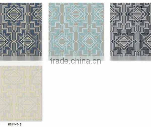 2016 Printing Pvc Wallpaper, Grape Purple Retro Geometric Wall Decor for Kitchen , Home Accent Wall Covering Online photo-3