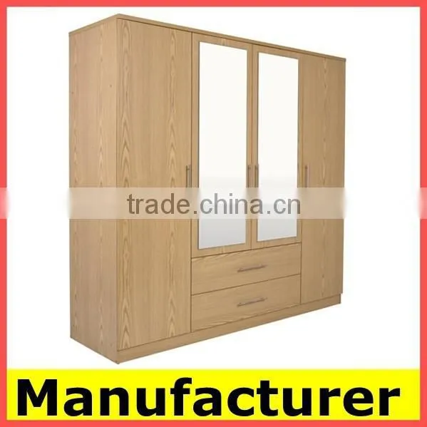 Wholesale Mirror Door Wooden Bedroom Wardrobes Closet Funiture photo-4