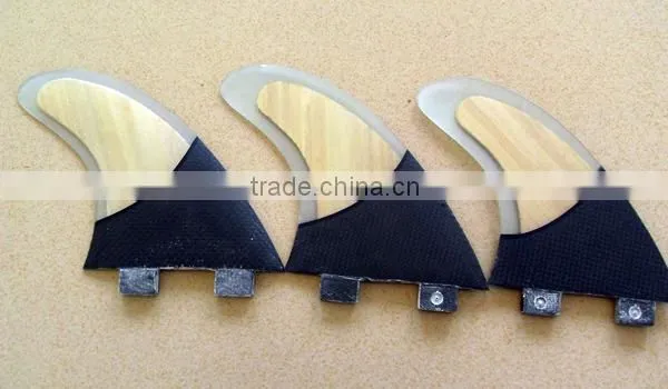 2014 Super Strong Honeycomb Carbon Fiber FCS Fins With Bamboo Veneer/ Sup FIN / Surfboard FIN/ G5